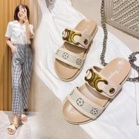 ราคา รองเท้าแตะสายไขว้หัวเข็มขัดทองแดง Cel.ine ดูสวยเท้าของคุณ (28977682760)