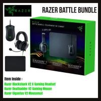 ราคา RAZER BATTLE BUNDLE ชุดสําหรับเล่นเกม V2 ชุดหูฟัง Blackshark Deathadder เมาส์ Gigantus Mousemat ! (40173102128)