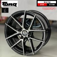 ราคา ล้อแม็กขอบ 15x7.0 ET+35 4รูx100ล้อแม็กรถเก๋ง ยี่ห้อ TORQ by LENSO รุ่น TAR(BKF) (ราคา1วง) ❌*ขายยกชุด4วง*❌ (18063479600)