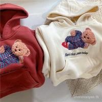 ราคา เสื้อสเวตเตอร์เด็กผู้หญิงเพิ่มกำมะหยี่แบบใหม่ฤดูใบไม้ร่วงและฤดูหนาวเสื้อมีฮู้ดแบบลำลองสไตล์ตะวันตกมีฮู้ดลายหมีหนาพิเศษเสื้อผ้าเด็ก (29818492713)