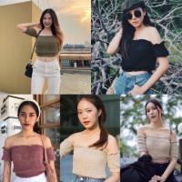 ราคา เสื้อไหมพรม ปาดไหล่ แขนตุ๊กตา (7458733137)