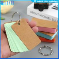 ราคา ของมาใหม่！50ใบ flash card บัตรจดคำศัพท์5*7ซม.แฟลชการ์ด แบบห่วง กระดาษจดศัพท์DIY (43602180013)