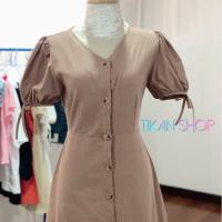 ราคา Dress ชุดกระโปรงผ้าลินินสีเอิร์ธโทน (2412150927)