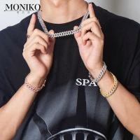 ราคา MONIKO สร้อยคอคิวบา สร้อยคอโซ่ทองคํา สไตล์ฮิปฮอป (23329594846)
