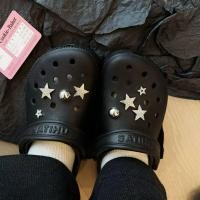 ราคา สไตล์ใหม่เวอร์ชั่นเกาหลีที่เรียบง่ายเงินโลหะผสมดาวหลุมรองเท้าหัวเข็มขัดรองเท้าดอกไม้หลุมรองเท้าทําเองอุปกรณ์เสริม (28579760725)