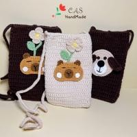 ราคา กระเป๋าใส่โทรศัพท์สะพายข้างผ้าขนสัตว์แฮนด์เมดน่ารัก 11x17ซม. พร้อมสาย (40851717499)