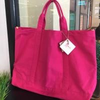 ราคา กระเป๋าสะพาย Tote Bag คล้องไหล่ ผ้าแคนวาสเนื้อดี สีบานเย็นสด (1896288913)
