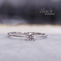 ราคา ER-1061 Elise's Jewelry แหวนเพชร Classic CZ เกรดพรีเมี่ยม น้ำ 100 หน้าเพชรขนาด 0.25 กะรัต เคลือบทองคำขาว รุ่น ER-1061 (6116458965)