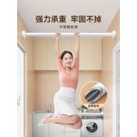 ราคา ผ้าม่านครบชุด Roman Rod Bracket Track Holder ราวม่านแบบพับเก็บได้พร้อมราวแขวนเดี่ยว Double Rod เจาะฟรี (41115167113)