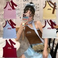 ราคา เสื้อกล้ามปาดไหล่แฟชั่น สีตัดกัน พร้อมโชคเกอร์ (Bibi Tank Top) สไตล์เกาหลี สดใส ซนปนเซ็กซี่ (27213324787)