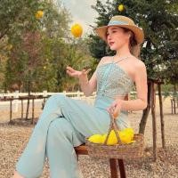 ราคา จั้มยาวสายเดี่ยวสีเขียวมิ้น (17881269889)