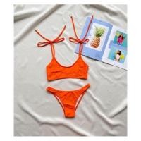 ราคา บิกินี่ bikini มือสอง ชุดว่ายน้ำสีส้ม ชึดว่ายน้ำสายฝอ ชุดว่ายน้ำมือสอง (29424690600)