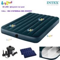 ราคา Intex ที่นอนเป่าลม 4.5 ฟุต(ฟูล)ดูรา-บีม ไฟเบอร์-เทค 1.37x1.91x0.25 ม.สีเขียวมิดไนท์ รุ่น 64733+หมอน 2 ใบ + ที่สูบลมไฟฟ้า (2817512195)