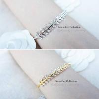 ราคา กำไลใบมะกอกหุ้มทองคำขาวแท้ 5 ไมครอน (2215821937)