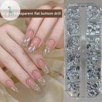 ราคา Vonluxem 12 กริด Sparkle คริสตัลด้านล่างแบน Glitter Rhinestones เรขาคณิตไม่สม่ําเสมอตกแต่งเล็บ DIY เล็บเครื่องมืออุปกรณ์เสริม TH (40758948953)
