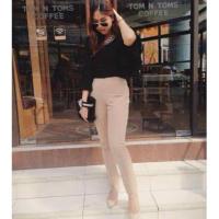 ราคา กางเกงขายาวเอวสูงขาเดฟ (27006630)