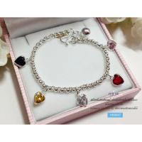 ราคา สร้อยข้อมือเงินแท้สำหรับเด็ก ห้อยตุ้งติ้งพลอยสี :HB0087 (2058314481)