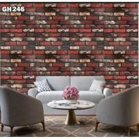 ราคา MERAH สติกเกอร์ติดผนังลายอิฐแดง วอลเปเปอร์ 45cmx 10m gh246 (44264727625)