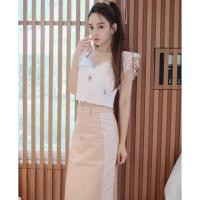 ราคา ชุดเข้าเซ็ตสวย เซทเสื้อลูกไม้สีขาวกระโปรงน้ำตาล (7932802626)