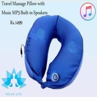 ราคา #422 หมอนรองคอพร้อมลำโพงในตัวMASSAGE MUSIC NECK PILLOW 2 IN 1 (BLUE) (412263642)