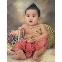 ราคา ภาพเคลือบมันอย่างดีเด็กชายชุดไทย (20440101623)