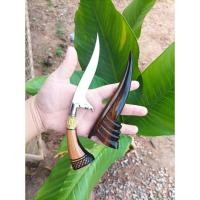 ราคา มีดเดือยไก่ ใบมีดยาว 5 นิ้ว ️ทำจากเหล็กก้านวาล์ว ทนต่อสนิม คอรัดมีดทองแดง  ️ด้ามปลอกไม้ขาวดำลายสวย แข็งแรง (22009977801)