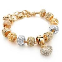 ราคา สร้อยข้อมือหัวใจเพชรเต็มลูกปัดงูโซ่กระดูก ทําเอง เครื่องประดับของขวัญ (42571176338)