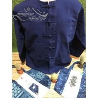 ราคา เสื้อหม้อห้อมม่อฮ่อมกระดุมจีนแขนยาวคอกลม (3278442440)