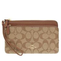 ราคา ✨พร้อมส่งในไทย ของแท้ 100 % ✨ กระเป๋า COACH C5576 Double Zip Wallet In Signature Canvas (กระเป๋าคล้องมือ2ซิป SizeL) (24697346137)