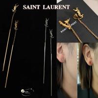 ราคา แบรนด์ใหม่ของแท้ SAINT LAURENT / YSL ตัวอักษรเกลียวทองเหลืองวัสดุต่างหูแฟชั่น (28850129327)
