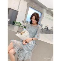 ราคา น้องสาวอ้วนสีน้ำเงินmmลูกไม้อารมณ์aคำกระโปรงนางฟ้า2021ฤดูร้อนชุดท้องใหม่ (9978192237)