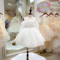 ราคา ชุดออกงานเด็ก*มีหน้าร้านอยู่รัชดา ลองได้ เปลี่ยนได้ ถ่ายรูปเองจากสินค้าจริง*B241สีขาว เปิดไหล่แต่งขนนก ปักลูกไม้สวยหร... (14869463385)