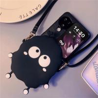 ราคา เคสโทรศัพท์เกาหลีหรูหรา Corssbody สายหนังลูกบอลถ่านหินกระเป๋าใส่เหรียญสีดําสําหรับ OPPO Find N2 Flip findn2 Flip Find N3 Flip Cover (25074129236)