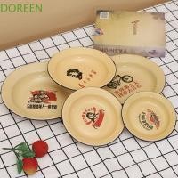 ราคา ที่นั่น แผ่นเคลือบกลม,เคลือบเหล็กธีมคิดถึงจานเคลือบเหล็ก,ทนทานสไตล์จีนสมัยเก่าถาดเก็บอาหารขนม (43470700178)