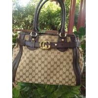 ราคา Gucci monogram Medium GG Running Tote Dark Brown กระเป๋าแบรนด์เนมแท้มือสองสภาพดี (9369380961)
