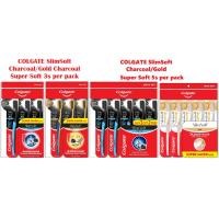 ราคา COLGATE SlimSoft Charcoal/Gold Charcoal Super Soft 3s/5s ต่อแพ็ค (28762236648)