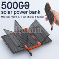 ราคา 50000mAh Solar Power Bank wireless charge 22.5W LCD With Flash Light พาเวอร์แบงค์ กีฬากลางแจ้ง ความจุใหญ่ ประกัน1ปี (29934570915)