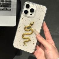 ราคา เคสโทรศัพท์ iPhone อีพ็อกซี่งูสีทองฟอยล์สีทองเหมาะสําหรับ Apple 16ProMax/15ProMax/14Plus/13Pro JO8D (43717536686)