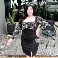 ราคา เดรสนมโตผ่าข้างสั้นสาวอวบ (13098516035)