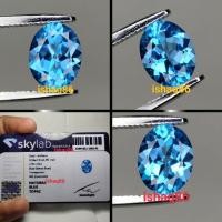 ราคา NATURAL BLUE TOPAZ SKYLAB MEMO BLUE TOPAS 6143 (43405718983)