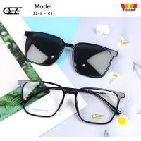 ราคา กรอบแว่นสายตา GEZE Clip-On รุ่น 2248 - C1 เต็มกรอบสีดำ คลิปออนแม่เหล็ก เลนส์กันแดดPolarized (29157379440)