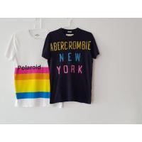 ราคา เสื้อยืด Abercrombie & Fitch สีกรมท่า / Hollister เสื้อยืด สีขาว ลาย Polaroid * มือสอง ของแท้ (12489516862)