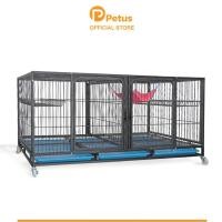 ราคา Petus กรงแมวขนาดใหญ่ 1 ชั้น ซี่ห่าง 3 ซม. กรงแมว มีล้อ สามารถวางซ้อนกันได้ขนาด 160x68x68 ซม.Cat Cage (25011538312)