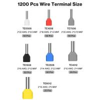 ราคา Lytool คู่ลวด Ferrule ชุด, 1200 ชิ้น Ferrules Terminal ชุด, ฉนวน Ferrule Crimp Pin, Twin Ferrule Connectors ปลายลวด Terminals Pins, Single-Line Ferrules และ Twin Wire Ferr (43768040357)