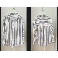 ราคา เสื้อเชิ้ตลายทาง ฟ้า ขาว (24859798586)