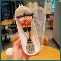 ราคา ชุดช้อนส้อม Nezha การ์ตูนตุ๊กตา 3D ช้อนและส้อมซิลิโคนกันลื่น พกพาได้ สแตนเลส ตะเกียบเด็ก ช้อนส้อม พร้อมกล่อง ชุดช้อนส้อม ลายดอกไม้ (27328820931)