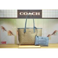 ราคา #COACHF58293 COACH CITY ZIP TOTE IN SIGNATURE COATED CANVAS (COACH F58292) SIZE : 16" (ปากL) x 10 1/2" (H) x 5 1/2" (W) (2954601638)