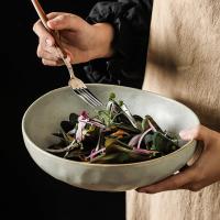 ราคา [JPN] ชามสลัดชามรูปไข่ญี่ปุ่นเซรามิกขนาด 10 นิ้ว (28469583518)