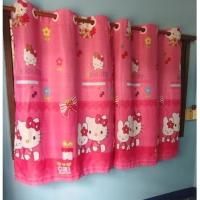 ราคา ม่านหน้าต่างคิตตี้/ม่านลายการ์ตูน/กันแสงUv/ขนาดต่อผืนกว้าง100สูง135cm./หน้าต่างบานคู่ใช้2ผืน (42411492527)