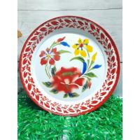 ราคา ถาดกลมเคลือบ ถาดกลมลายดอกไม้ ขนาด 40 ซม. ถาดสังกะสีเคลือบ งานลายไทย ( 1 ชิ้น ) (16518620446)